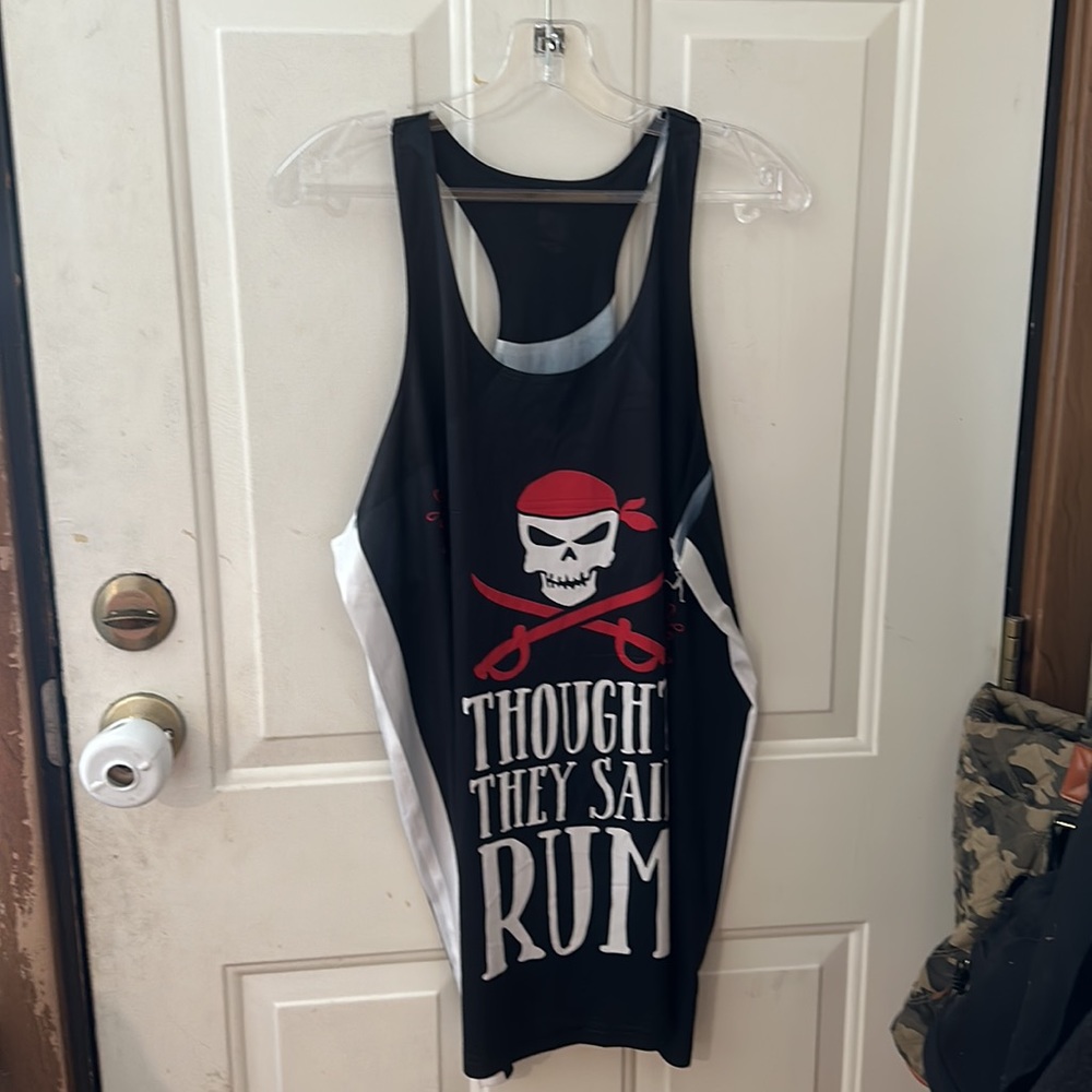 PIRATE THOUGHT THEY SAID RUM RACERBACK RUNNING TANK: NWOT: SZ 2XL